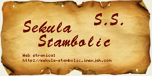 Sekula Stambolić vizit kartica